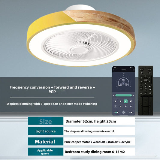 Nordic Ceiling Fan Light with Remote Control and Dimmable LED