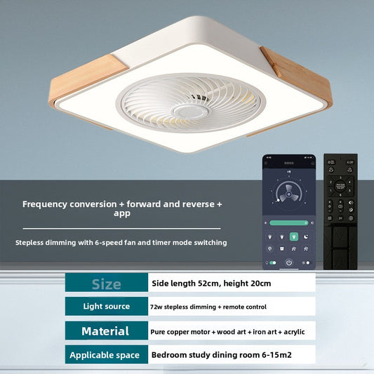 Nordic Ceiling Fan Light with Remote Control and Dimmable LED