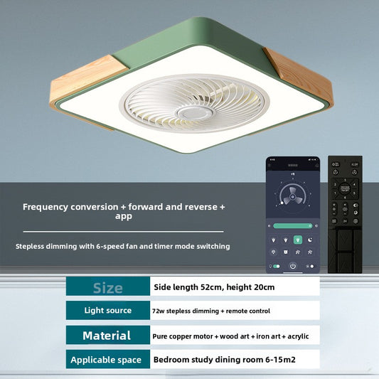 Nordic Ceiling Fan Light with Remote Control and Dimmable LED