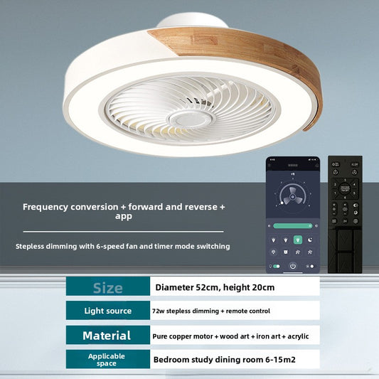 Nordic Ceiling Fan Light with Remote Control and Dimmable LED