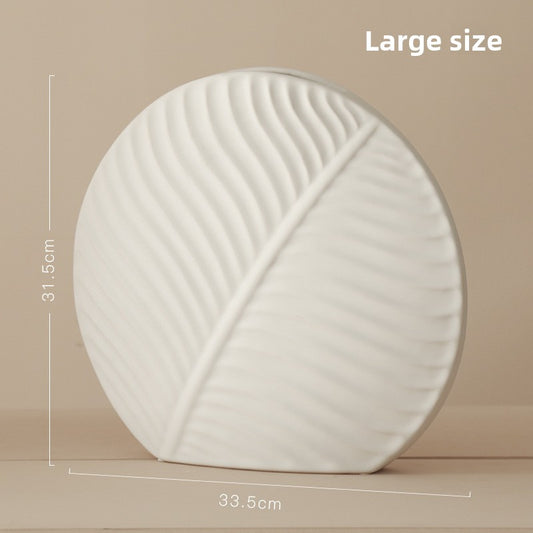 Nordic Ceramic Leaf Flat Vase