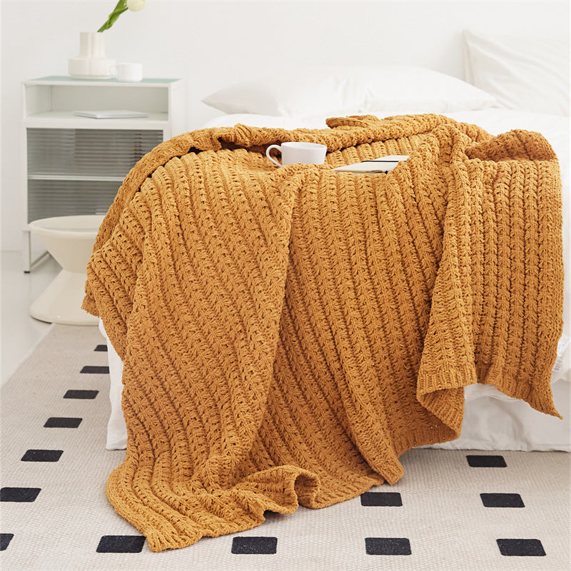 Nordic Chenille Knitted Blanket