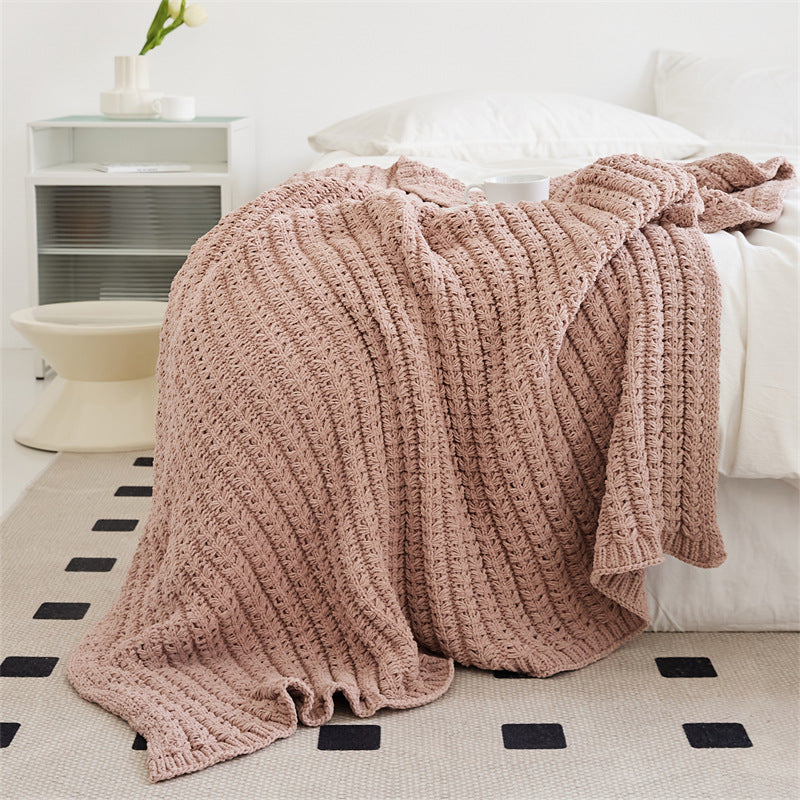Nordic Chenille Knitted Blanket