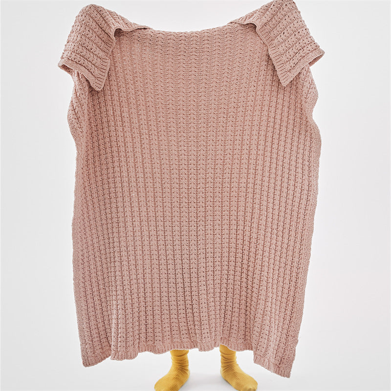 Nordic Chenille Knitted Blanket