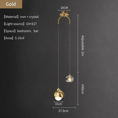 Nordic Crystal Adjustable Hanging Chandelier