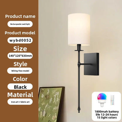 Nordic Fabric Wall Lamp with Remote Control