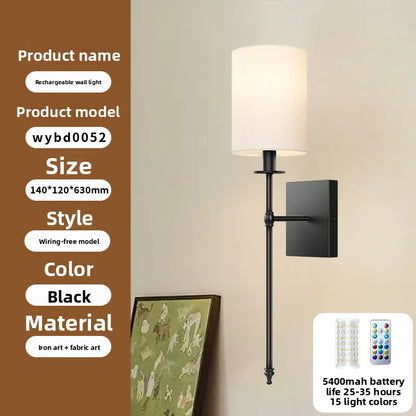 Nordic Fabric Wall Lamp with Remote Control