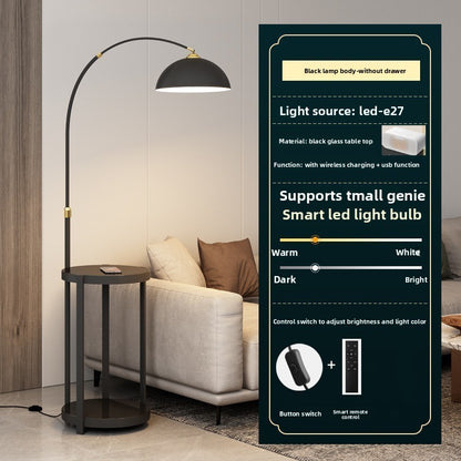Nordic Floor Lamp with Wireless Charging and Storage
