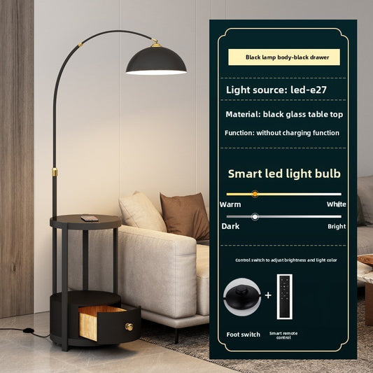 Nordic Floor Lamp with Wireless Charging and Storage