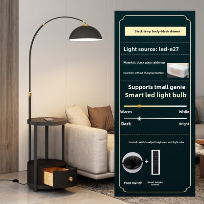 Nordic Floor Lamp with Wireless Charging and Storage