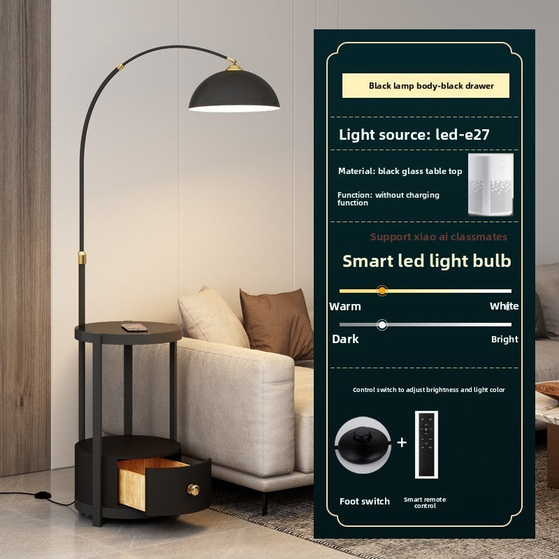 Nordic Floor Lamp with Wireless Charging and Storage