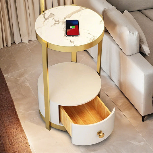 Nordic Floor Lamp with Wireless Charging and Storage