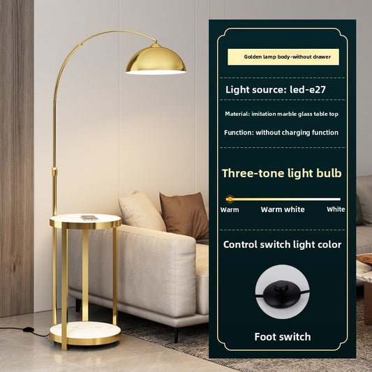 Nordic Floor Lamp with Wireless Charging and Storage