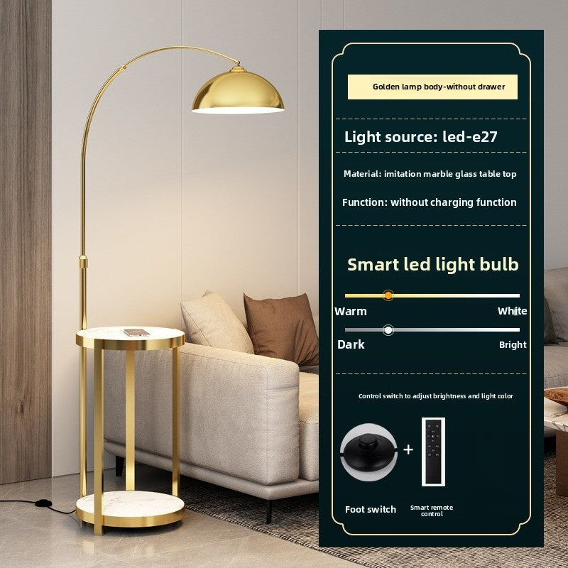 Nordic Floor Lamp with Wireless Charging and Storage