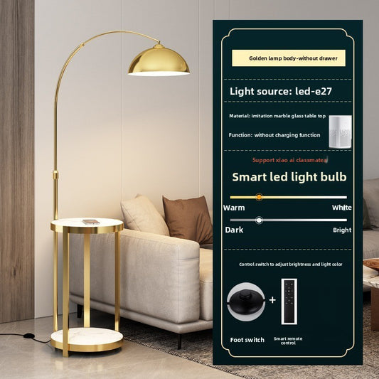 Nordic Floor Lamp with Wireless Charging and Storage