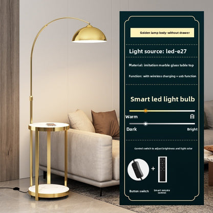 Nordic Floor Lamp with Wireless Charging and Storage