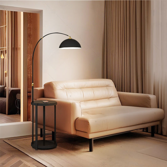 Nordic Floor Lamp with Wireless Charging and Storage