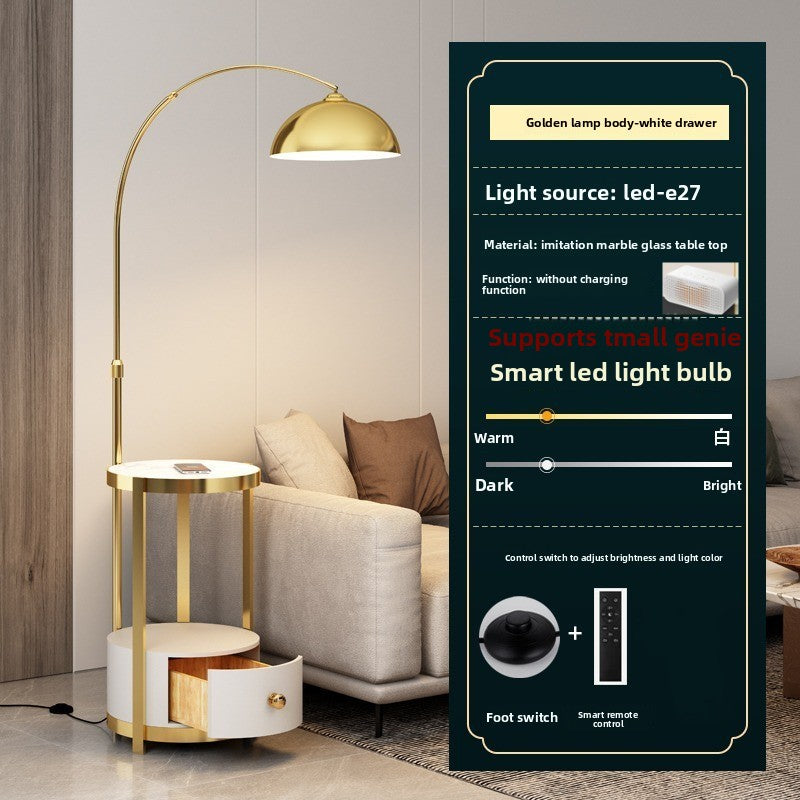 Nordic Floor Lamp with Wireless Charging and Storage