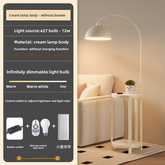 Nordic Floor Lamp with Wireless Charging and Storage