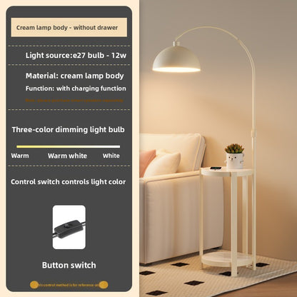 Nordic Floor Lamp with Wireless Charging and Storage