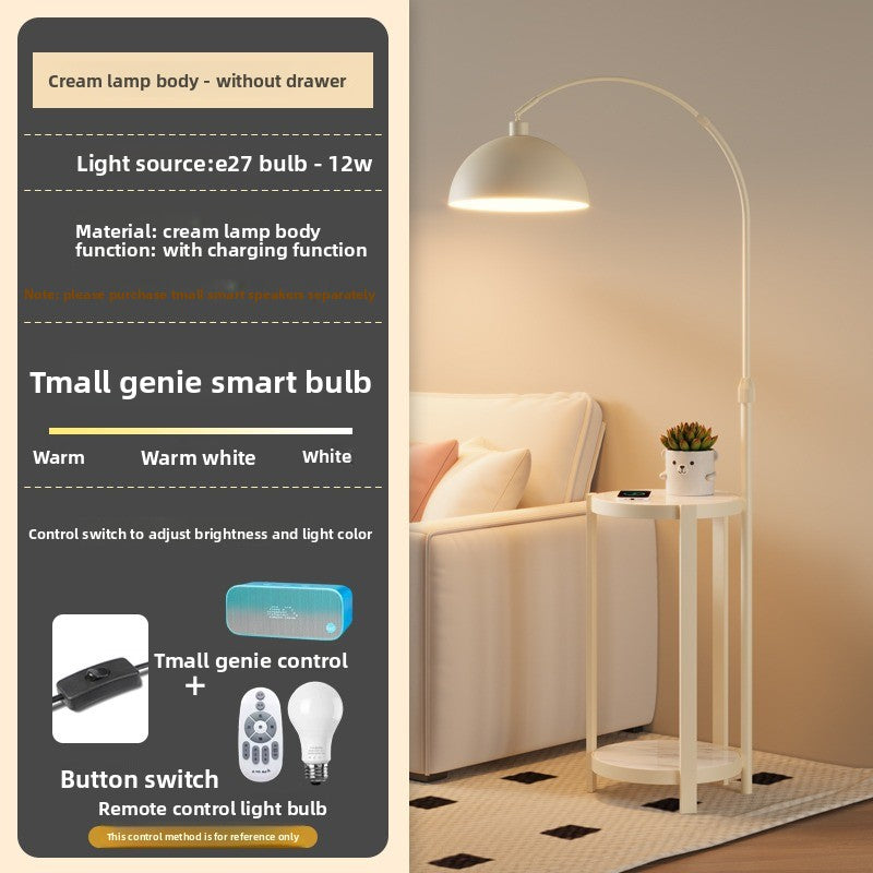 Nordic Floor Lamp with Wireless Charging and Storage