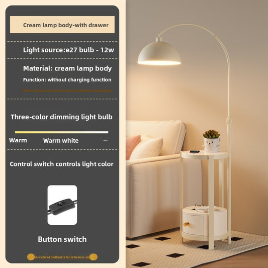 Nordic Floor Lamp with Wireless Charging and Storage