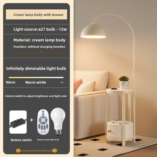 Nordic Floor Lamp with Wireless Charging and Storage