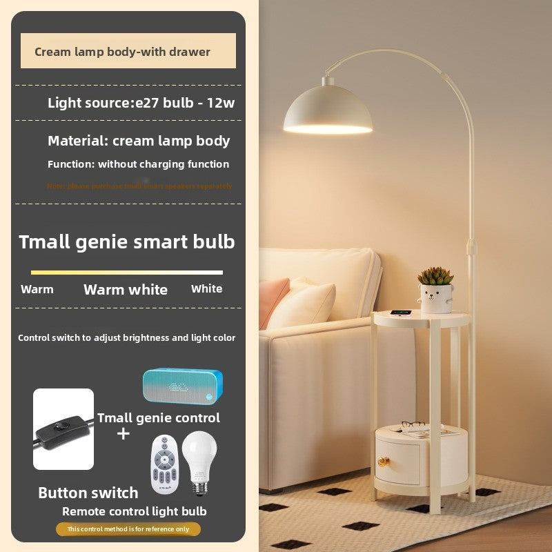 Nordic Floor Lamp with Wireless Charging and Storage