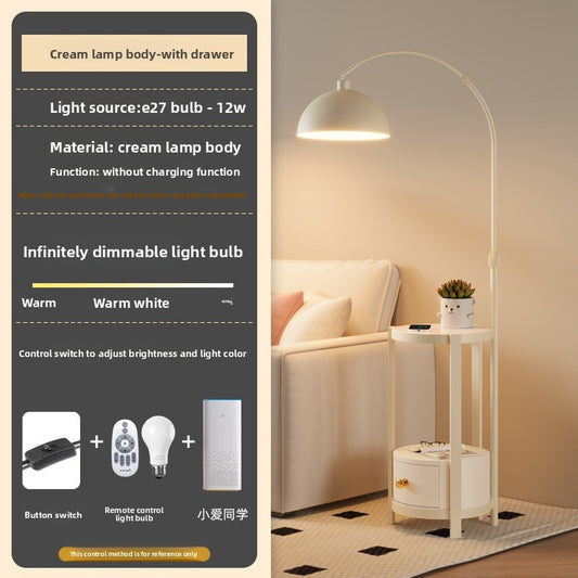 Nordic Floor Lamp with Wireless Charging and Storage