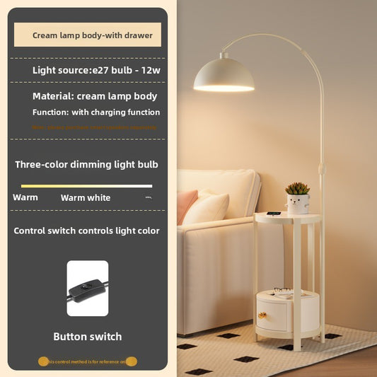 Nordic Floor Lamp with Wireless Charging and Storage