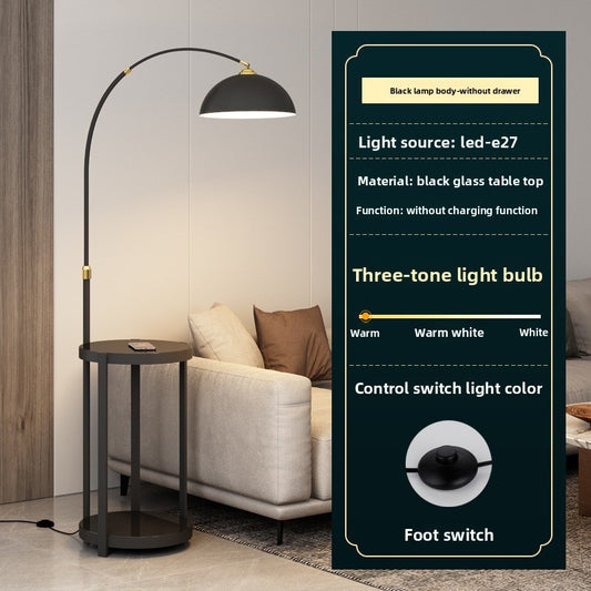 Nordic Floor Lamp with Wireless Charging and Storage