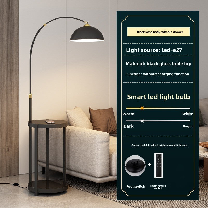 Nordic Floor Lamp with Wireless Charging and Storage