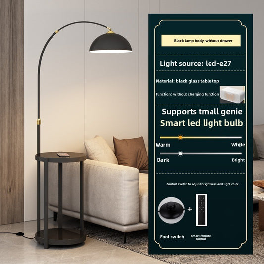 Nordic Floor Lamp with Wireless Charging and Storage