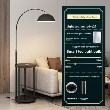 Nordic Floor Lamp with Wireless Charging and Storage
