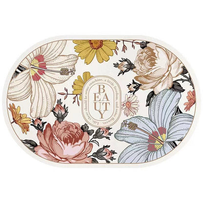 Nordic Floral Bathroom Anti-Slip Absorbent Floor Mat
