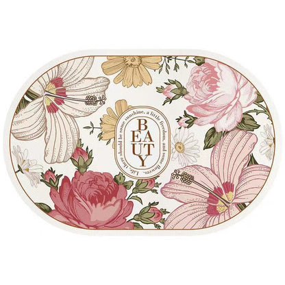Nordic Floral Bathroom Anti-Slip Absorbent Floor Mat