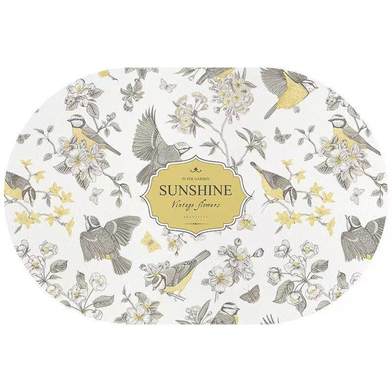 Nordic Floral Bathroom Anti-Slip Absorbent Floor Mat