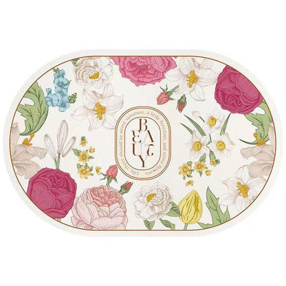 Nordic Floral Bathroom Anti-Slip Absorbent Floor Mat