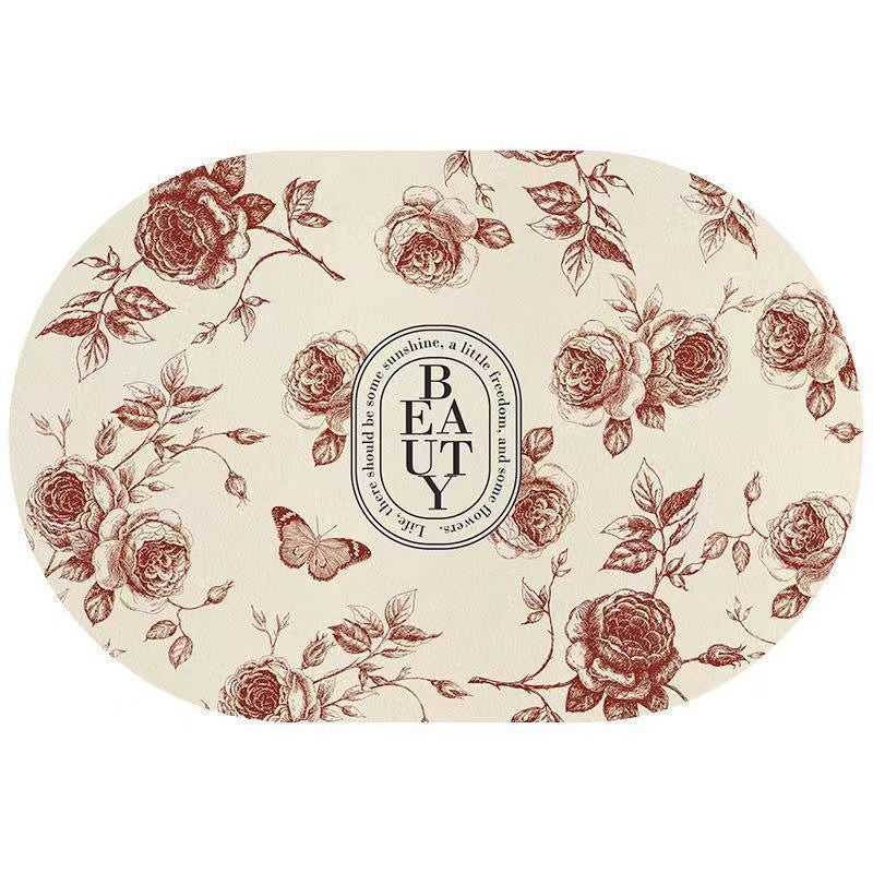 Nordic Floral Bathroom Anti-Slip Absorbent Floor Mat