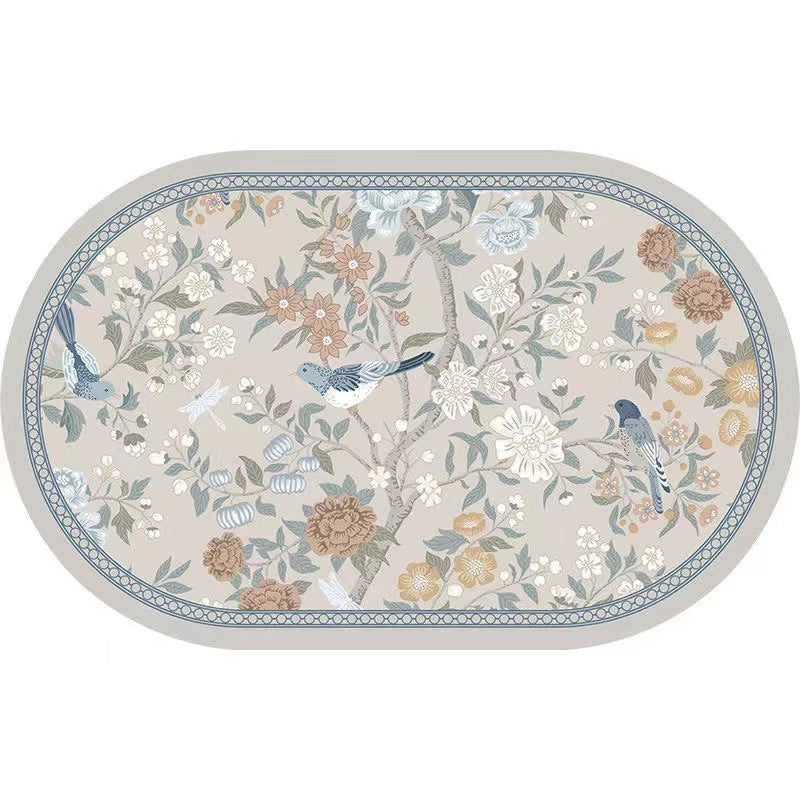 Nordic Floral Bathroom Anti-Slip Absorbent Floor Mat