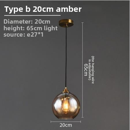 Nordic Glass Ball Chandelier for Bedroom and Dining Room