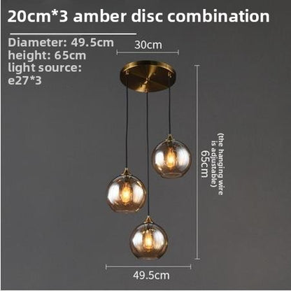 Nordic Glass Ball Chandelier for Bedroom and Dining Room