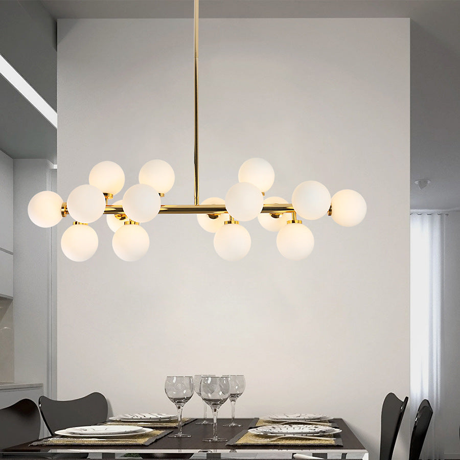 Nordic Glass Ball Multi-Head LED Chandelier