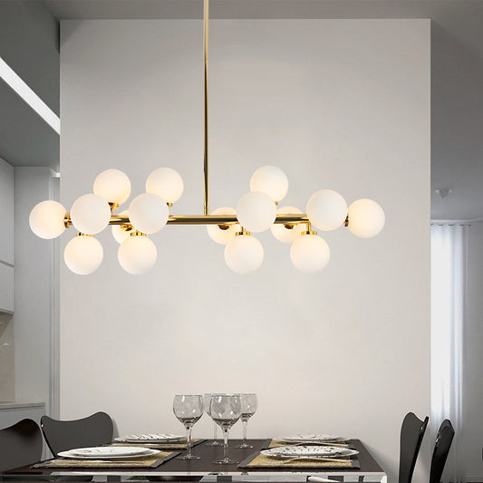 Nordic Glass Ball Multi-Head LED Chandelier