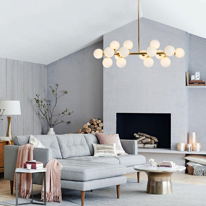Nordic Glass Ball Multi-Head LED Chandelier