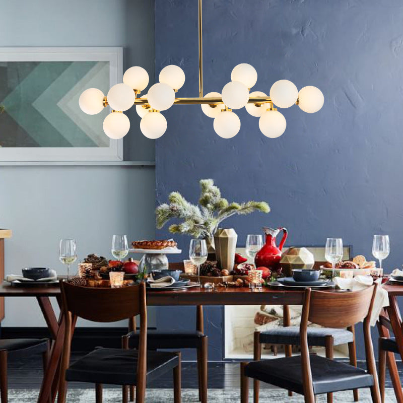 Nordic Glass Ball Multi-Head LED Chandelier