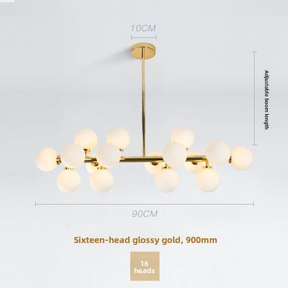 Nordic Glass Ball Multi-Head LED Chandelier