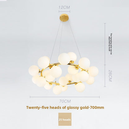 Nordic Glass Ball Multi-Head LED Chandelier