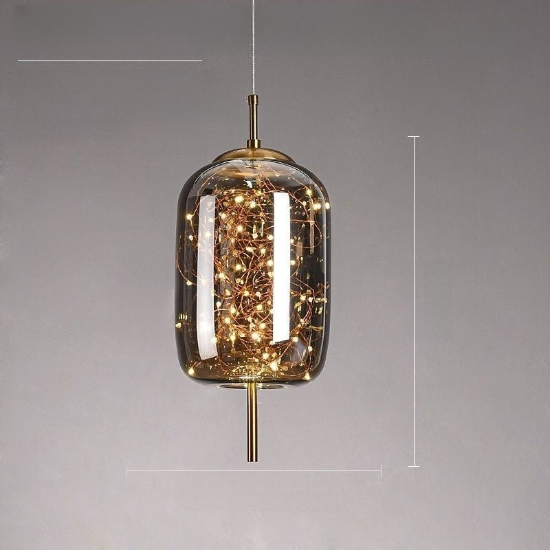 Nordic Glass Pendant Lamp for Bedroom Dining Room