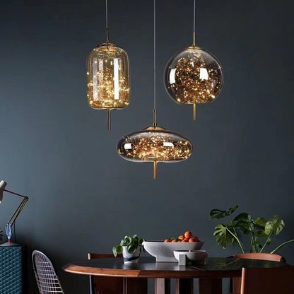 Nordic Glass Pendant Lamp for Bedroom Dining Room